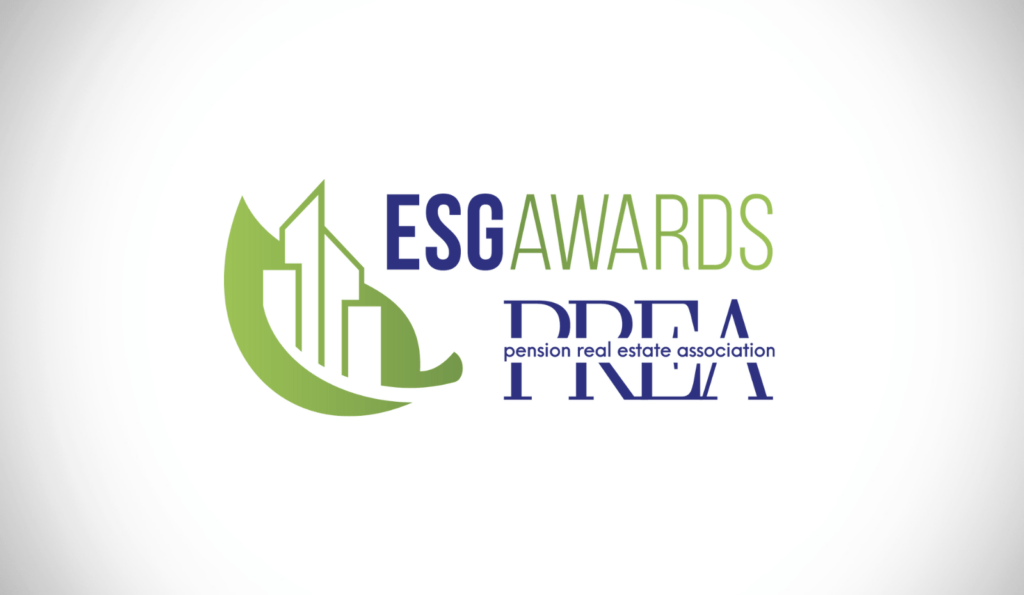 ESG Award logo with Pension Real Estate Association logo