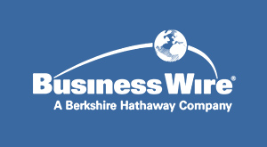 Business Wire logo, white text on blue background