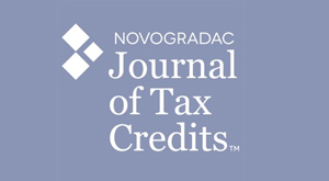 Novogradac Journal of Tax Credits, white lettering on a grey background